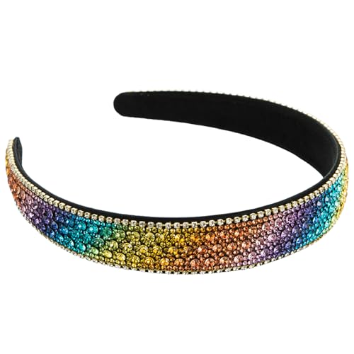 YUNNESS Glitzerndes Haarband mit Schmucksteinen, bunt, Kopfbedeckung, Weihnachtsfeier, Foto-Requisiten, Frauen-Kopfbedeckung, Cosplay-Zubehör von YUNNESS