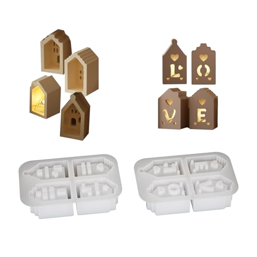 YUNNESS Modisches Haus, stabiles Silikon-Schlüsselanhänger-Set, Bastelbedarf, Epoxidharz, Buchstaben-Anhänger zum Personalisieren von Schmuck von YUNNESS