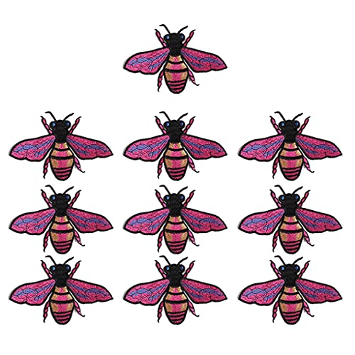 10 bestickte Bienen-Aufnäher zum Aufbügeln für Kleidung, Jeans, Hosen, T-Shirts, Aufkleber von YUNNIAN