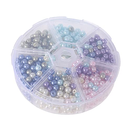 720 Stück bunte lose runde Perlen, sortiert, mehrfarbig, Abstandshalter, Basteln, mit Aufbewahrungsbox von YUNNIAN