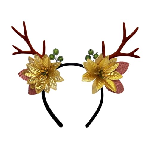 YUNNIAN Weihnachts-Stirnband, Bühnenrequisiten, Blumenkopfbedeckung, Geweih, Weihnachtsfeier, Requisiten, Geweih, Geschenk von YUNNIAN