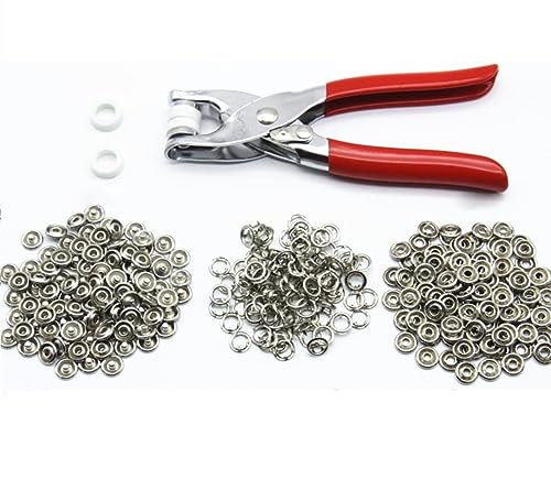 100 Stück Druckknöpfe Sets Mit Zange Druckknöpfen Nähzubehör Metall, Buttons Knöpfe Werkzeugset mit Fünfpoliger Schnalle mit fünf Klauen Werkzeug Snaps für DIY Kleidung Basteln von YUNXIASW