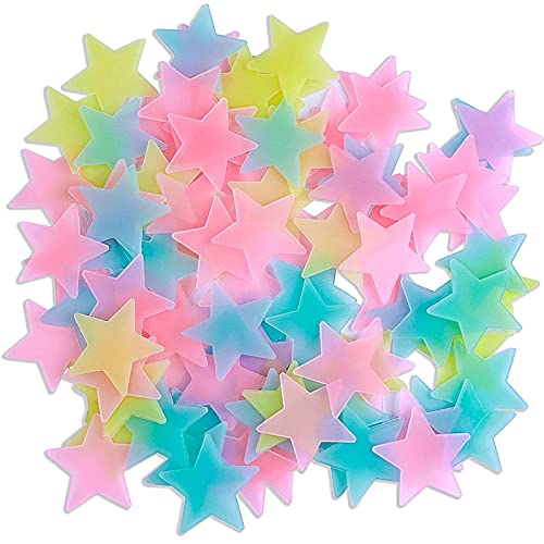 200 Stück Fluoreszierende Wandtattoos YUNYAN Leuchtsterne Wandaufkleber 3D Sternaufkleber Leuchtsticker Fluoreszierend mit Selbstklebend Sticker für Schlafzimmer Kinderzimmer Decke von YUNYAN