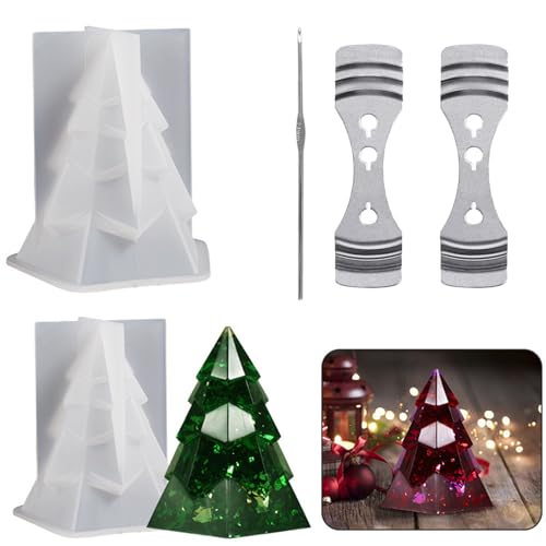 Weihnachtsbaum-Kerzenform 3d-Epoxidharz-Kerzenform Diy-Silikonform, Weihnachtsbaum-Duftkerzenform Große Und Kleine Weihnachtsbaum-Dekorationsformen Und Zubehör 5-Teiliges Set von YUNZHISHIYE