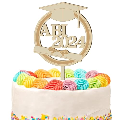 YUPDFGB Abitur Cake Topper 2024，Abschluss Tortendeko Graduation Kuchen Decoration Bachelor Shut Deko Graduation Cake Topper 2024 Abschlussfeier Graduation Party Deko Geschenke von YUPDFGB