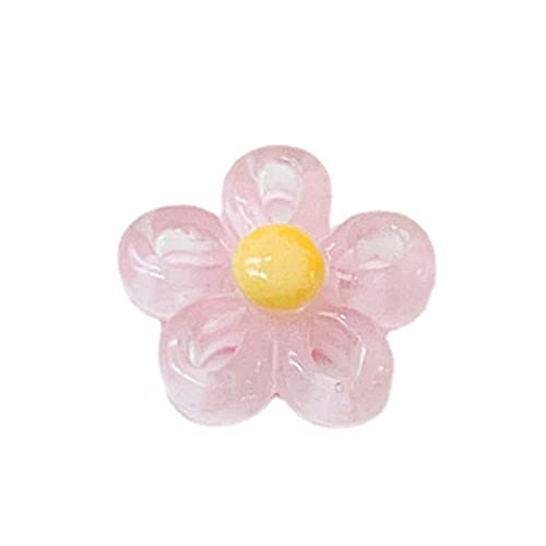 YUPEIUKLI 5 Farben, 23 x 23 mm, kleine fünfblättrige Blumen-Charm-Anhänger für Frauen, DIY bunter Blumen-Schmuck, Halsketten, Herstellung von Erkenntnissen, Blumen-Charm, Rosa von YUPEIUKLI