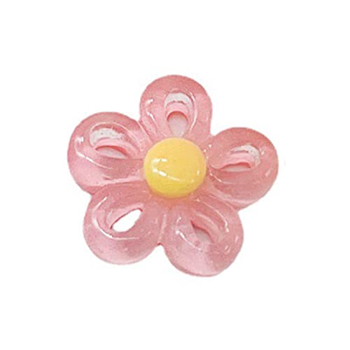 YUPEIUKLI 5 Farben, 23 x 23 mm, kleine fünfblättrige Blumen-Charm-Anhänger für Frauen, DIY bunter Blumen-Schmuck, Halsketten, Herstellung von Erkenntnissen, Blumen-Charm, Wassermelonenrot von YUPEIUKLI