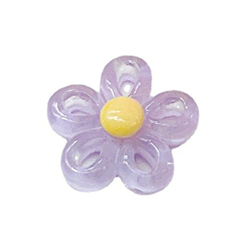 YUPEIUKLI 5 Farben 23 x 23 mm kleine fünfblättrige Blumen-Charm-Anhänger für Frauen DIY Bunte Blumen-Schmuck-Halsketten Herstellung von Erkenntnissen Blumen-Charm Lila von YUPEIUKLI