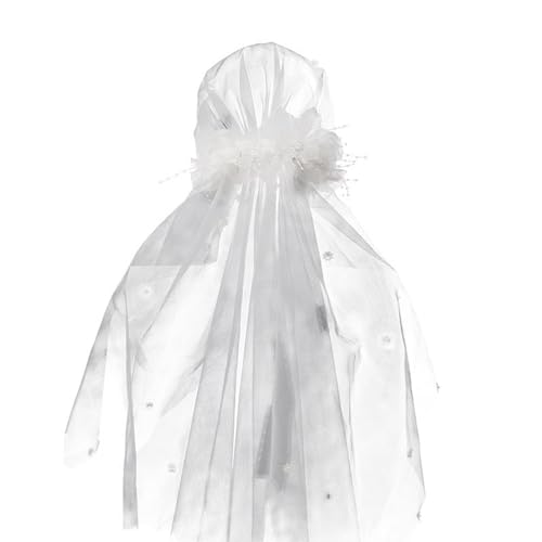 YUPEIUKLI Brautschleier, Hut, Blumenschleier, Kopfbedeckung, Hochzeitshaar, transparenter weißer Hochzeitsschleier, Kopftuch, Mantilla-Schleier von YUPEIUKLI