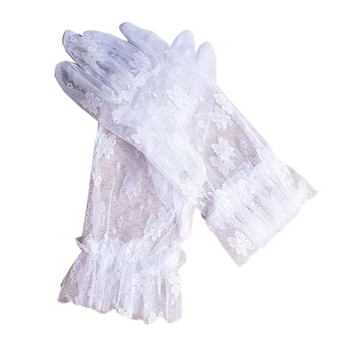 YUPEIUKLI Elegante Spitzenhandschuhe für die Braut, transparente Handschuhe für Brautjungfern, ideal für Hochzeitsfeiern und formelle Anlässe YUPEIUKLI Elegante Spitzenhandschuhe für die Braut, transparente Handschuhe für Brautjungfern, ideal für Hochzeitsfeiern und formelle Anlässe von YUPEIUKLI