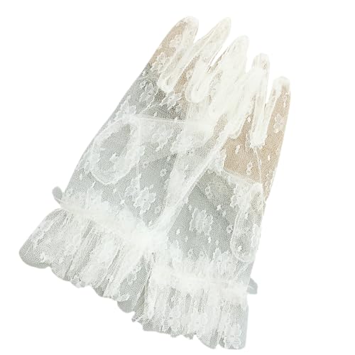 YUPEIUKLI Elegante Spitzenhandschuhe für die Braut, transparente Handschuhe für Brautjungfern, ideal für Hochzeitsfeiern und formelle Anlässe YUPEIUKLI Elegante Spitzenhandschuhe für die Braut, transparente Handschuhe für Brautjungfern, ideal für Hochzeitsfeiern und formelle Anlässe von YUPEIUKLI