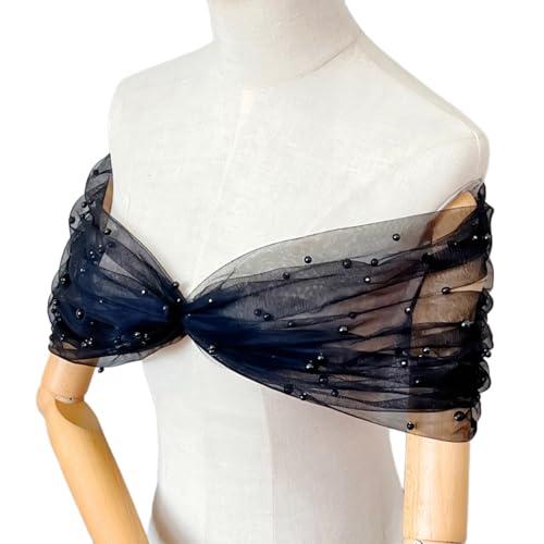 YUPEIUKLI Eleganter, mit Perlen verzierter, transparenter Schal für Brautjungfern und Hochzeitsgäste zur Aufwertung der formellen Kleidung YUPEIUKLI Eleganter, mit Perlen verzierter, transparenter Schal für Brautjungfern und Hochzeitsgäste zur Aufwertung der formellen Kleidung von YUPEIUKLI