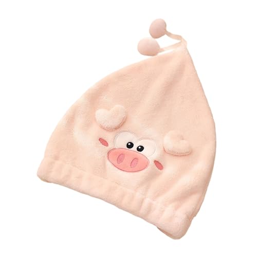 YUPEIUKLI Haartrocknungskappen mit Cartoon-Schweinen, super saugfähig, schnelltrocknend, Korallensamt, Badekappen, Schweinchen-Haarturban, Badezimmer YUPEIUKLI Haartrocknungskappen mit Cartoon-Schweinen, super saugfähig, schnelltrocknend, Korallensamt, Badekappen, Schweinchen-Haarturban, Badezimmer von YUPEIUKLI