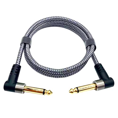 YUPEIUKLI Nylon geflochtene Patchkabel für Effektpedale für E-Gitarre, rechtwinklige Pedalboardkabel, Zubehör für Musikinstrumente von YUPEIUKLI