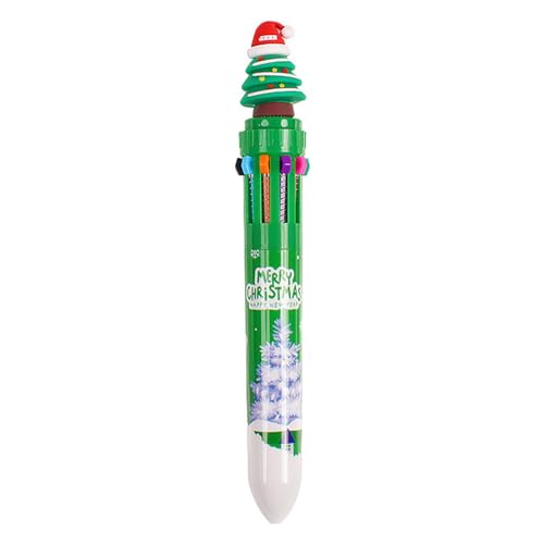 YUPEIUKLI Weihnachts-Kugelschreiber, 10-in-1, einziehbarer, mehrfarbiger Kugelschreiber für Kinder, Calss Reward Christmas Party Favor von YUPEIUKLI