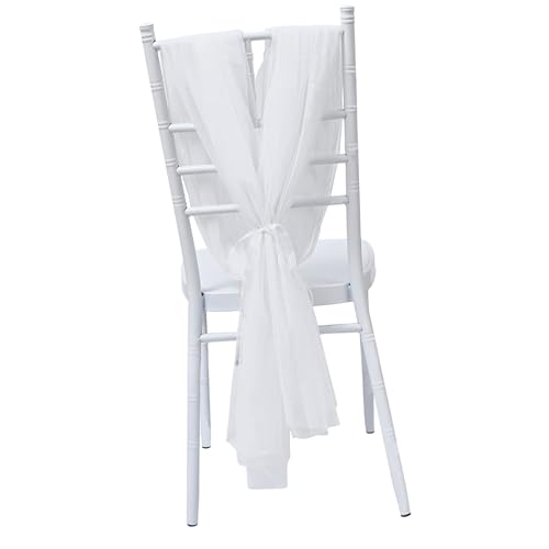 YUPEIUKLI Weiße Stuhlschärpen, Elegantes Display für Hochzeitsgangdekorationen, transparenter Tüllstoff für Eventvorhänge YUPEIUKLI Weiße Stuhlschärpen, Elegantes Display für Hochzeitsgangdekorationen, transparenter Tüllstoff für Eventvorhänge von YUPEIUKLI