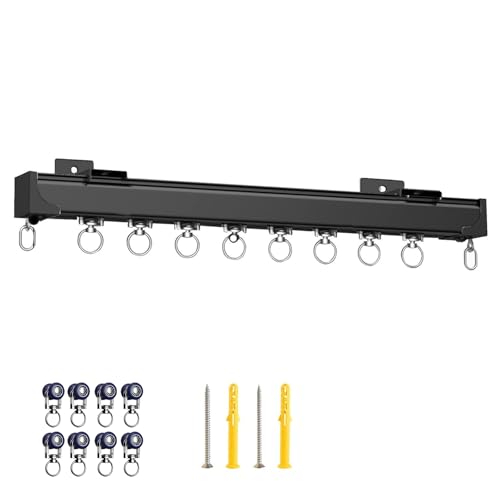Gardinenschiene aus Aluminium, Vorhang Schiene 50–600 cm, 2mm Verdickt Hochbelastbare Schienen, Aluminium-Vorhangschienen und Beschläge, Decken- Oder Wandmontage, Weiß/Schwarz/Champagner(Frankreich,33 Gardinenschiene aus Aluminium, Vorhang Schiene 50–600 cm, 2mm Verdickt Hochbelastbare Schienen, Aluminium-Vorhangschienen und Beschläge, Decken- Oder Wandmontage, Weiß/Schwarz/Champagner(Frankreich,33 von YUQIWKK