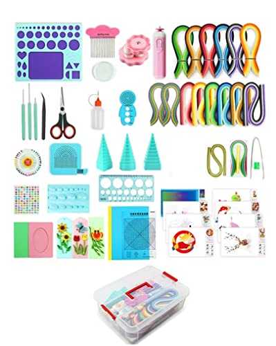 Komplett Quilling Set mit Quilling Papierstreifen und Quilling Zubehör Papier Quilling 1740 Streifen mit 3mm 5mm 10mm Quilling Werkzeug mit Aufbewahrungsbox Elektrischer Quilling Stift Quilling Brett von YURROAD