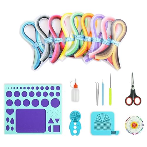 YURROAD Quilling Set, Quilling Papier Werkzeug Set mit 36 Farben 900 Quilling Papierstreifen 3mm, Quilling Stift, Quilling Brett, Quilling Vorlagen, Quilling Starter Set für Anfänger - BK13 von YURROAD