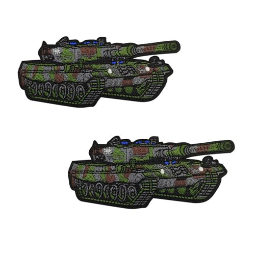 2 Pcs taktische Stickerei Patches,gemischte Farbe Stoffabzeichen,Spaß militärischen Tank Design,Outdoor-Ausrüstung Accessoire (as shown,1) von YUSENGMOO