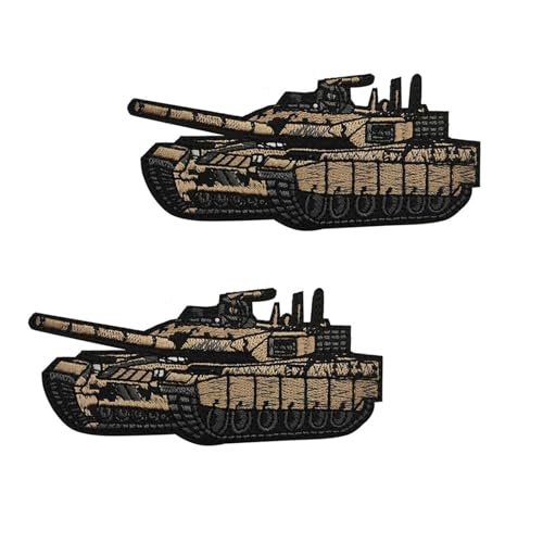 2 Pcs taktische Stickerei Patches,gemischte Farbe Stoffabzeichen,Spaß militärischen Tank Design,Outdoor-Ausrüstung Accessoire (as shown,2) von YUSENGMOO