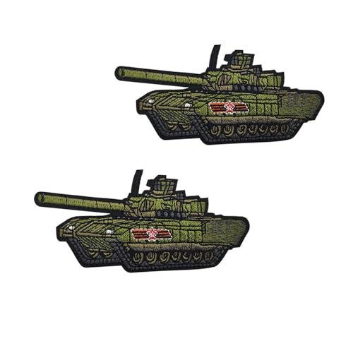 2 Pcs taktische Stickerei Patches,gemischte Farbe Stoffabzeichen,Spaß militärischen Tank Design,Outdoor-Ausrüstung Accessoire (as shown,3) von YUSENGMOO