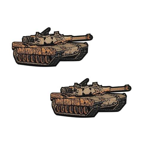 2 Pcs taktische Stickerei Patches,gemischte Farbe Stoffabzeichen,Spaß militärischen Tank Design,Outdoor-Ausrüstung Accessoire (as shown,4) von YUSENGMOO