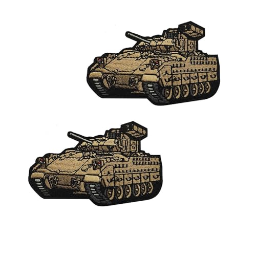 2 Pcs taktische Stickerei Patches,gemischte Farbe Stoffabzeichen,Spaß militärischen Tank Design,Outdoor-Ausrüstung Accessoire (as shown,6) von YUSENGMOO