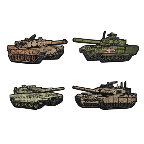 2 Pcs taktische Stickerei Patches,gemischte Farbe Stoffabzeichen,Spaß militärischen Tank Design,Outdoor-Ausrüstung Accessoire (as shown,7) von YUSENGMOO