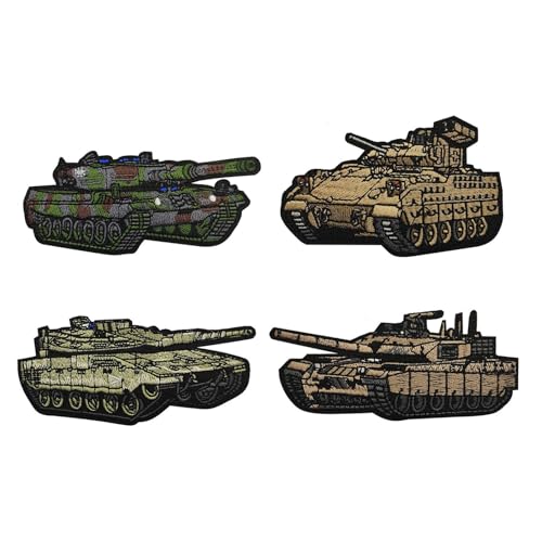 2 Pcs taktische Stickerei Patches,gemischte Farbe Stoffabzeichen,Spaß militärischen Tank Design,Outdoor-Ausrüstung Accessoire (as shown,8) von YUSENGMOO