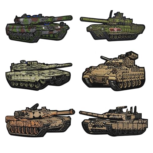 2 Pcs taktische Stickerei Patches,gemischte Farbe Stoffabzeichen,Spaß militärischen Tank Design,Outdoor-Ausrüstung Accessoire (as shown,9) von YUSENGMOO