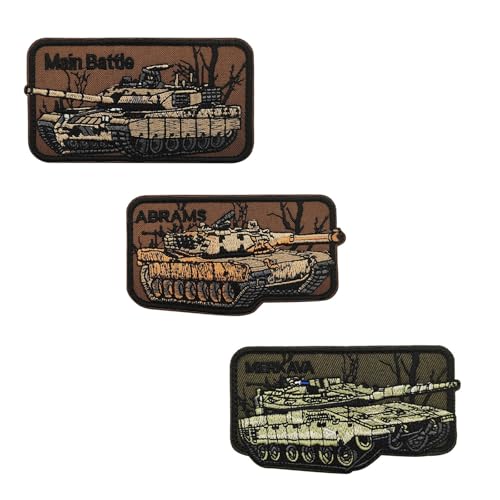 Taktische Stickerei Patch,gemischte Farbe Stoff Abzeichen,Spaß militärischen Tank Design,langlebig Outdoor Ausrüstung Accessoire (Wie gezeigt,02) von YUSENGMOO