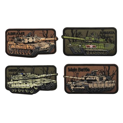 Taktische Stickerei Patch,gemischte Farbe Stoff Abzeichen,Spaß militärischen Tank Design,langlebig Outdoor Ausrüstung Accessoire (Wie gezeigt,14) von YUSENGMOO