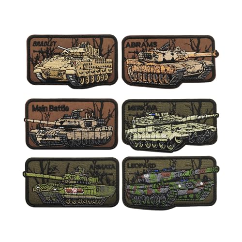 Taktische Stickerei Patch,gemischte Farbe Stoff Abzeichen,Spaß militärischen Tank Design,langlebig Outdoor Ausrüstung Accessoire (Wie gezeigt,15) von YUSENGMOO