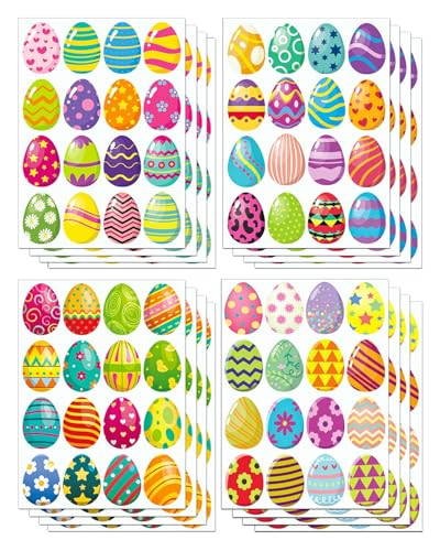 Ostern Aufkleber 16 Stück Ostereier Aufkleber Selbstklebend Eier Sticker Ostern Ostereier Bekleben für Party Tüten Füller, Geschenk von YUSHWENPTY