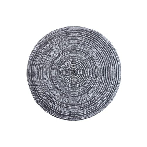 YUSUZH Topfuntersetzer Tischset aus Baumwollgarn, rund, aus Ramie gewebt, wärmeisolierende Unterlage, Verbrühungsschutz, rutschfeste Untersetzer-Unterlage Filzuntersetzer(Black Grey,11cm) von YUSUZH