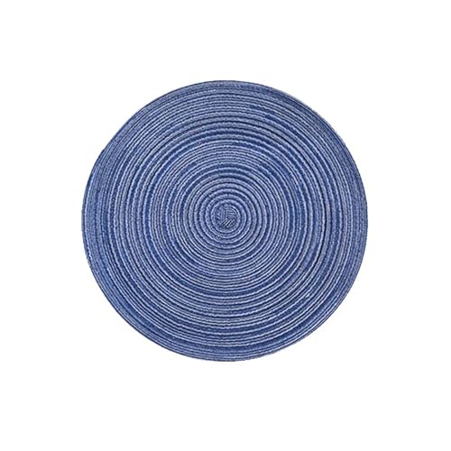 YUSUZH Topfuntersetzer Tischset aus Baumwollgarn, rund, aus Ramie gewebt, wärmeisolierende Unterlage, Verbrühungsschutz, rutschfeste Untersetzer-Unterlage Filzuntersetzer(Blue,11cm) von YUSUZH