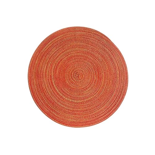 YUSUZH Topfuntersetzer Tischset aus Baumwollgarn, rund, aus Ramie gewebt, wärmeisolierende Unterlage, Verbrühungsschutz, rutschfeste Untersetzer-Unterlage Filzuntersetzer(Orange,18cm) von YUSUZH