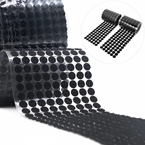 1170 Stück Klettpunkte Selbstklebend 10mm YUTOU 585 Paar Klett Klebe Punkte Self Adhesive Klett Klebepunkte klettverschluss band für Papier Kunststoff Glas Leder Kleidungsstücke (Schwarz) von YUTOU