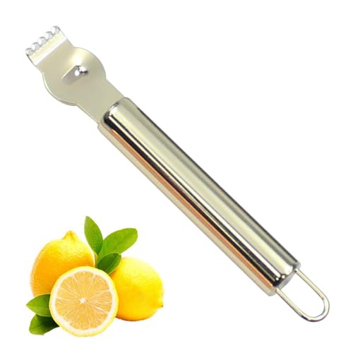 YUUSIKCO zestenreißer - 6,5 Zoll Zitronen Zester Schäler Professioneller Zitronen Zester mit Zimt Messer Edelstahl Zitronen Scheibe für Gin Cocktails, Limetten Orangen, Küchen Werkzeug(Gold) von YUUSIKCO