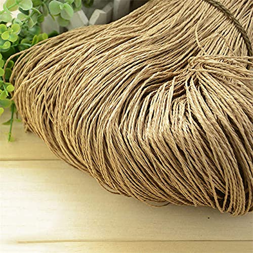 YUWEN 600Meter 500g Sommer Bast Garn Häkeln Natürliche Stroh Fäden Handwerk Für DIY Stricken Hut Handtasche Korb Rattan Material von YUWEN