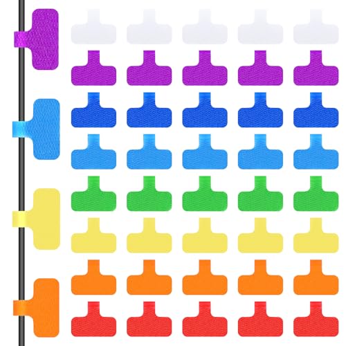 YUXIANLB Kabel-Etiketten, Medium, mehrfarbig, zum Beschriften von Kabeln und Identifikation, Mehrzweck-Kabel-Management-Riemen für Elektronik und Kabel-Organizer, 40 Stück von YUXIANLB