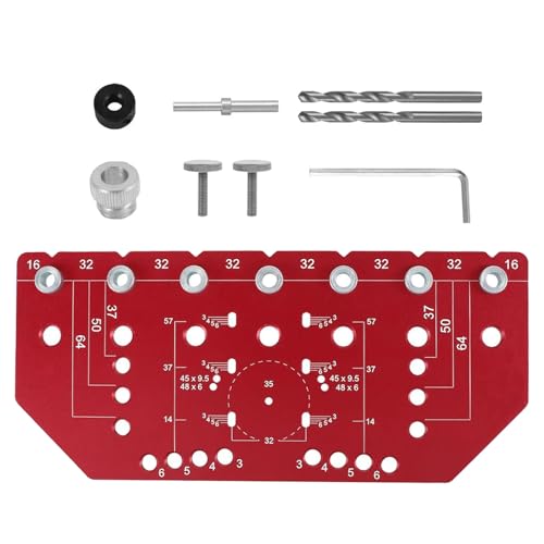 YUXITA Bohrvorrichtung für Holzbearbeitung, 35 mm, Scharnierbohrvorrichtungen mit Befestigungen, Aluminium-Lochöffner-Schablone von YUXITA