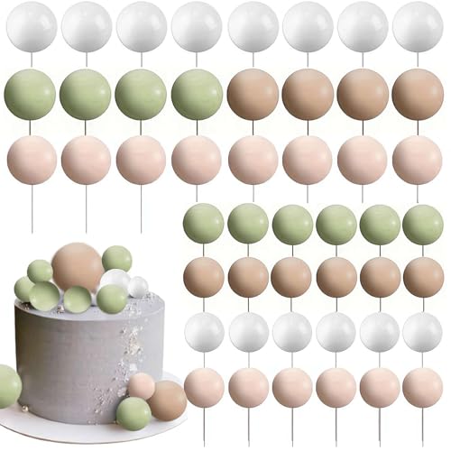 108 Stück Bälle Kuchen Topper Luftballons Cupcake Topper DIY Kuchen Einsatz Topper Schaumstoff Kuchen Bälle Backen Dekoration für Weihnachten Hochzeit Jahrestag Geburtstag Urlaub Party Favor von YUYQAQ