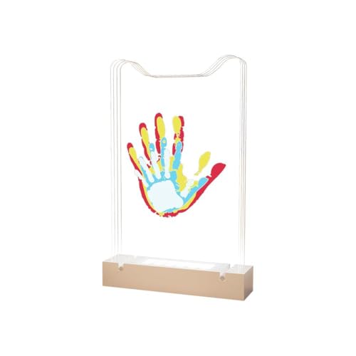 YUYQAQ Familien-Handabdruck-Bilderrahmen mit Licht leuchtend vier Gedenkgeschenk Handabdruck Praktischer B4O9-Rahmen Familienfotostücke von YUYQAQ