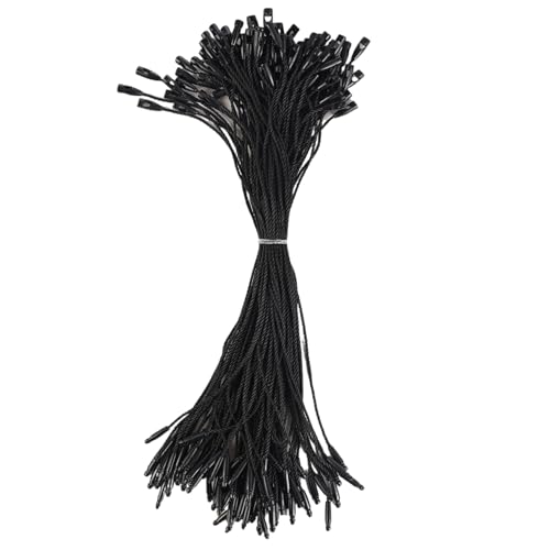 YUZIMEI Tag Cords, 100 Stück Kleidung Label String Hängende Textilien Zubehör Hängende Schnüre Weiche Hängeseile für Kleidungsstücke - Schwarz von YUZIMEI