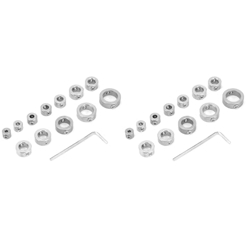 24-teiliges Edelstahl-Bohrtiefenstopp-Bit-Kragen-Set, Verhindert zu Tiefes Bohren, Als Positionierer, Klemmvorrichtung, 3–16 Mm Bohrbegrenzungsring von YWBL-WH