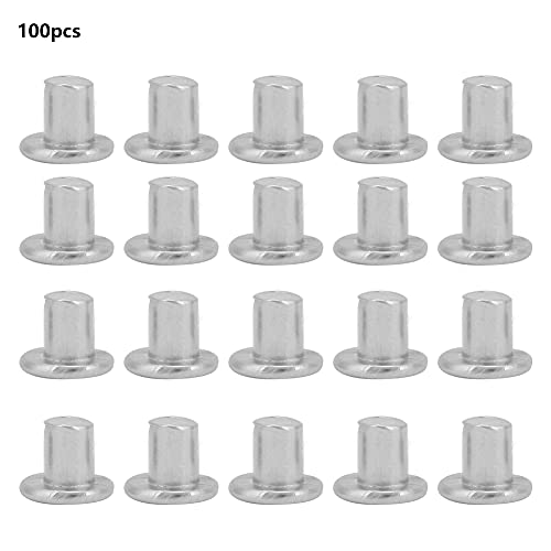 Flachkopf-Vollniet, Flachkopf-Aluminiumnieten, 100 Stück M2,5 X 3/4/5 Mm Vollnieten, M2,5-Nieten aus Aluminium für Sichere Befestigung, Vollnieten (M2.5 * 3) von YWBL-WH