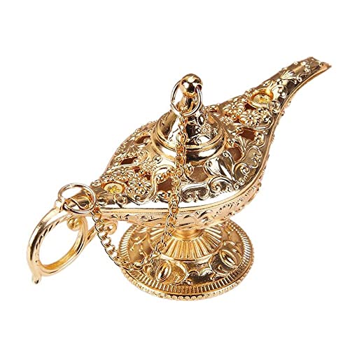 Legende Aladdin Magic Genie Lampe, Arabian Nights Wishing Lamp Vintage Tabletop Decor Home Tischdekoration Geschenk Sammlerstück (Gold) von YWHWXB