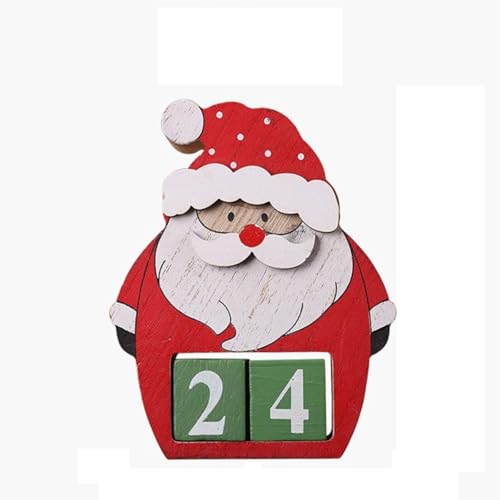 Adventskalender Mann Füllung Weihnachtskalender Countdown Adventskalender Holz Hirsch Ornament für Weihnachten Home Dekoration (A #8, 16.00) von YWJewly